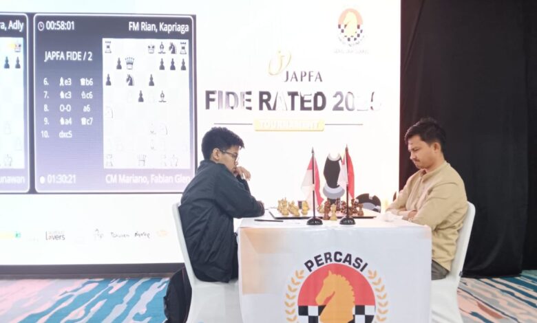 Fabian Glen Mariano segel puncak klasemen sementara JAPFA FIDE Rated